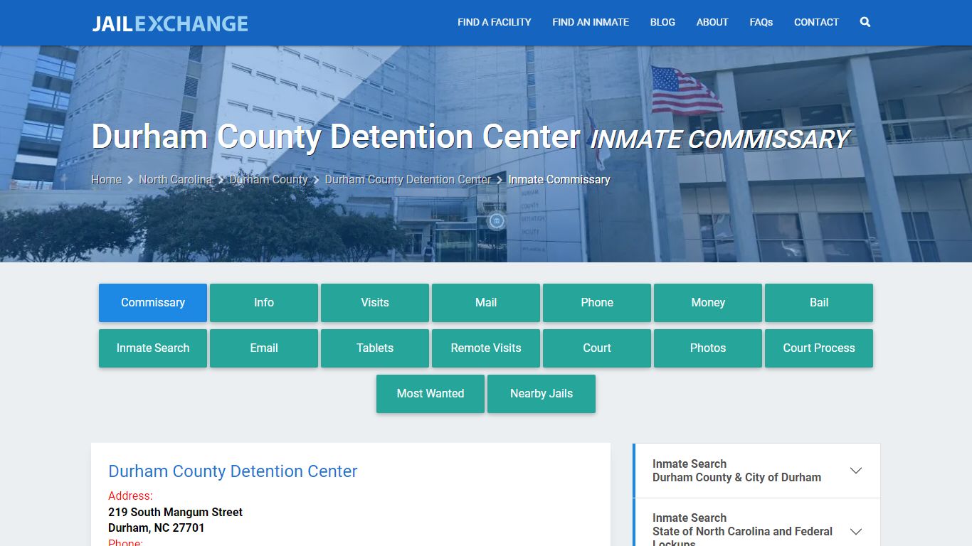 Durham County Detention Center Inmate Commissary - Jail Exchange
