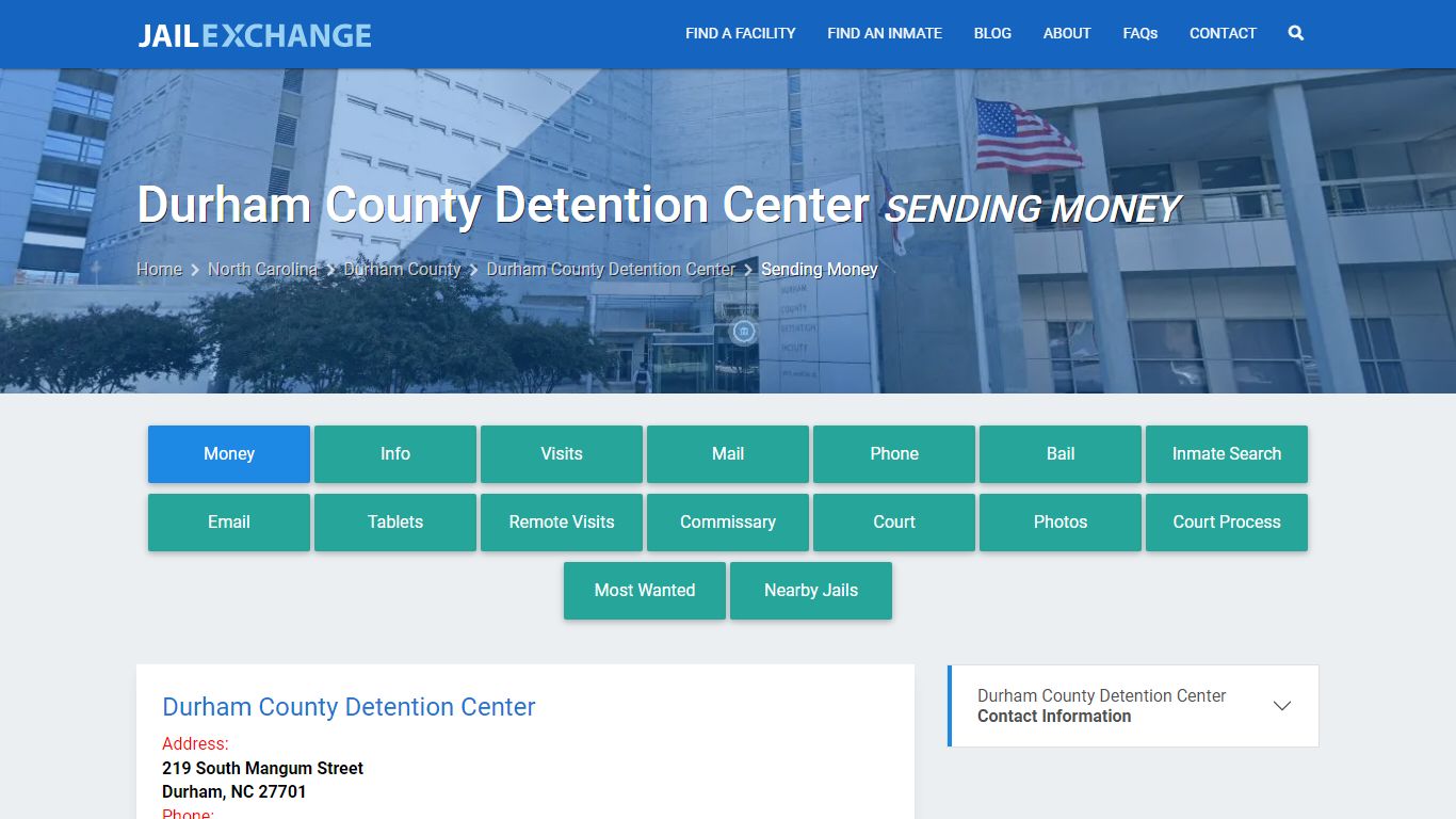 Send Money to Inmate - Durham County Detention Center, NC - Jail Exchange